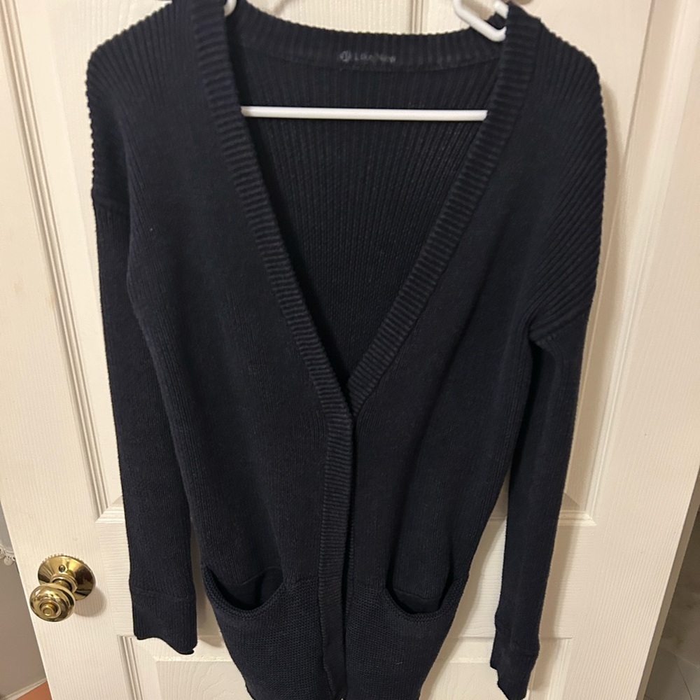 Lululemon Navy blue cardigan. Size 6